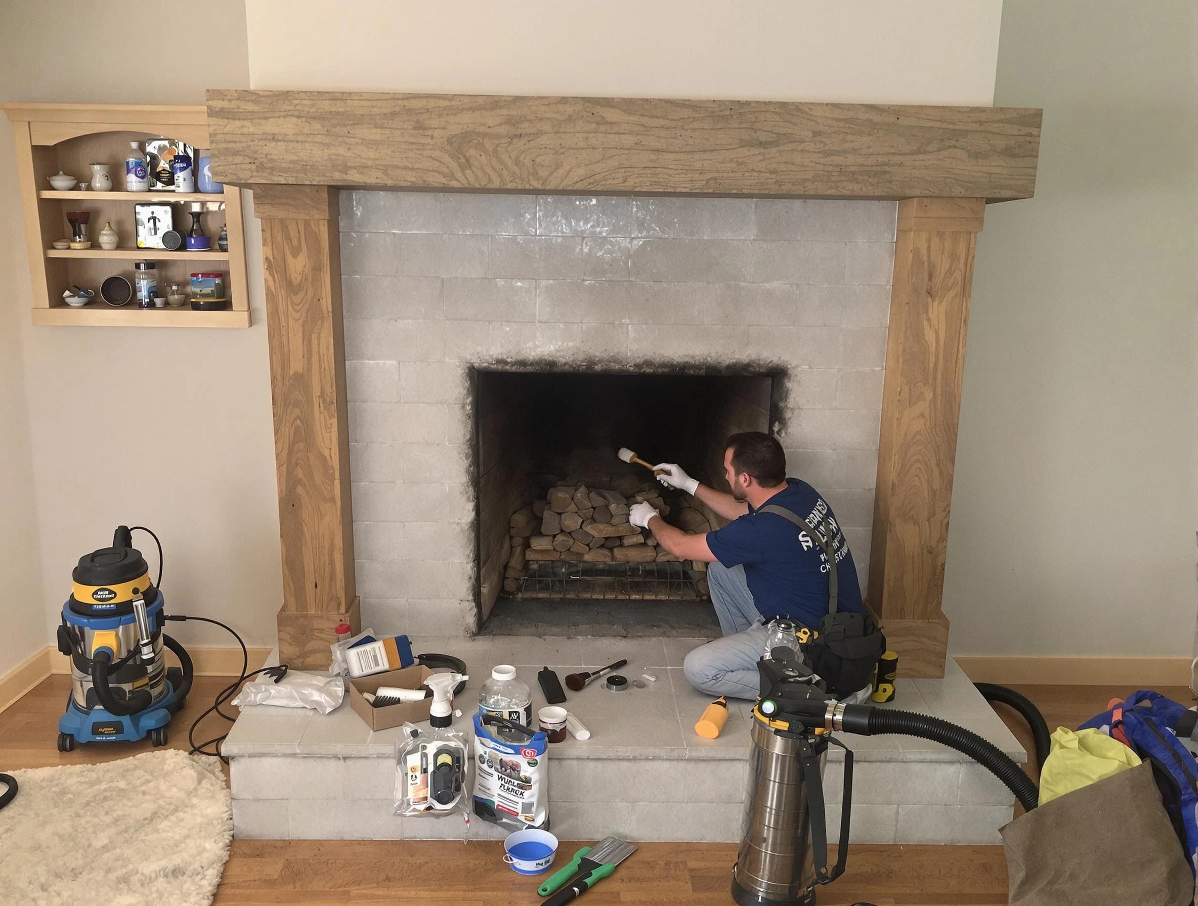 Detailed creosote removal process by Williamsburg Chimney Sweep in Williamsburg, VA