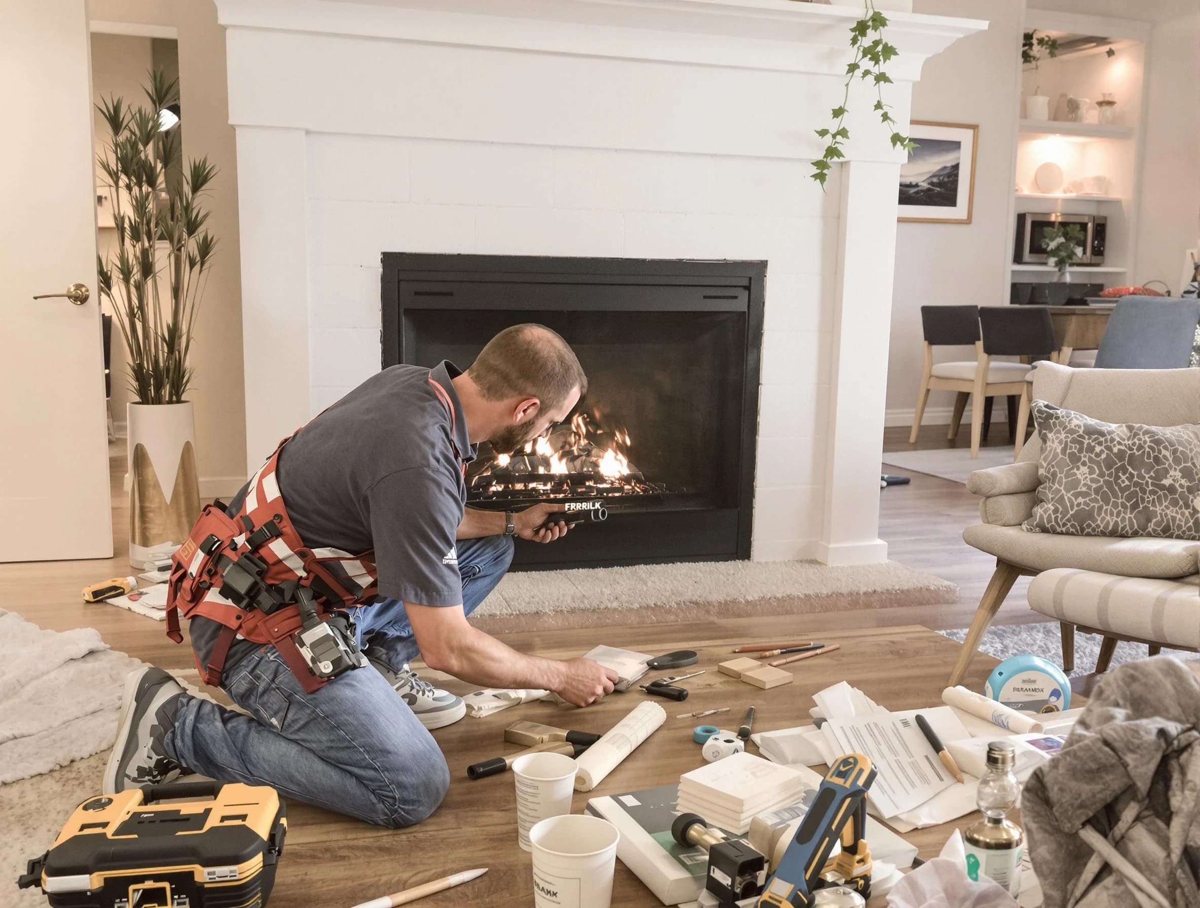 Williamsburg Chimney Sweep performing fireplace repair in Williamsburg, VA