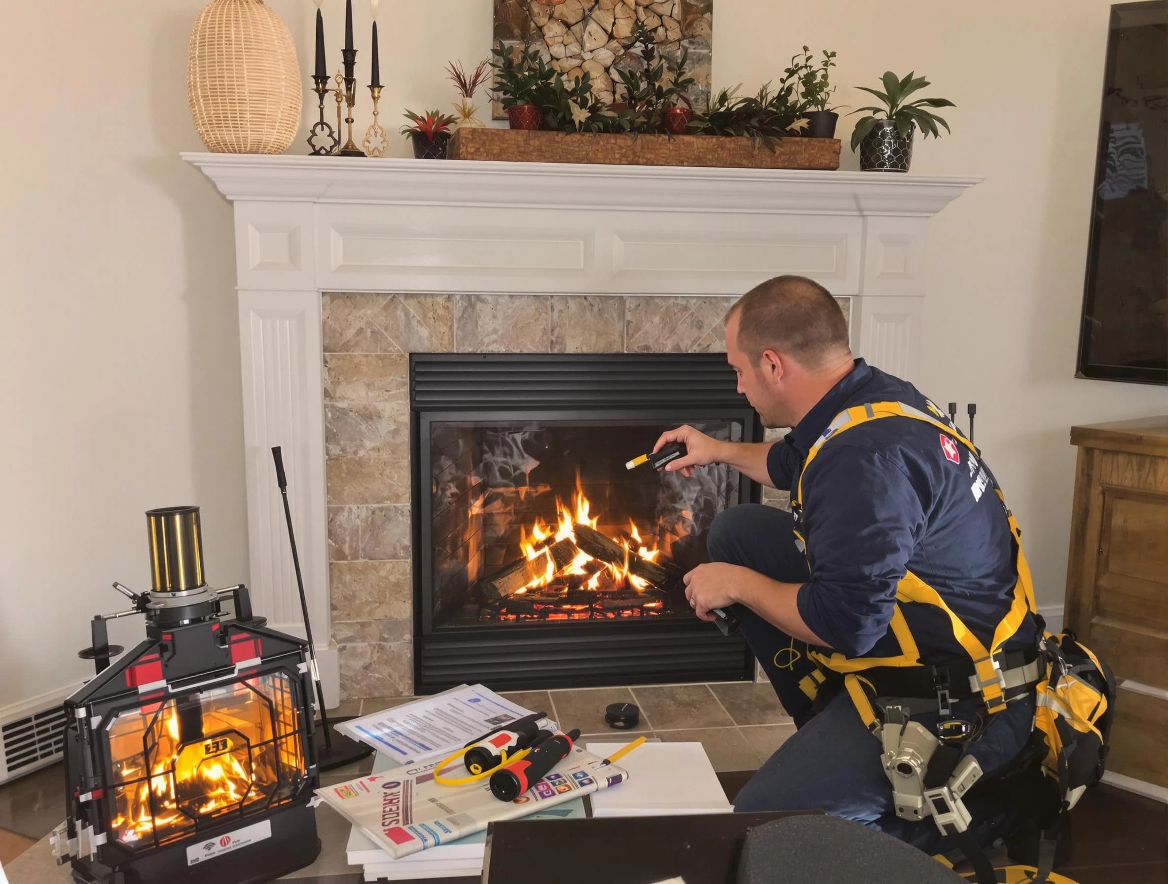 Safety-focused fireplace inspection by Williamsburg Chimney Sweep in Williamsburg, VA