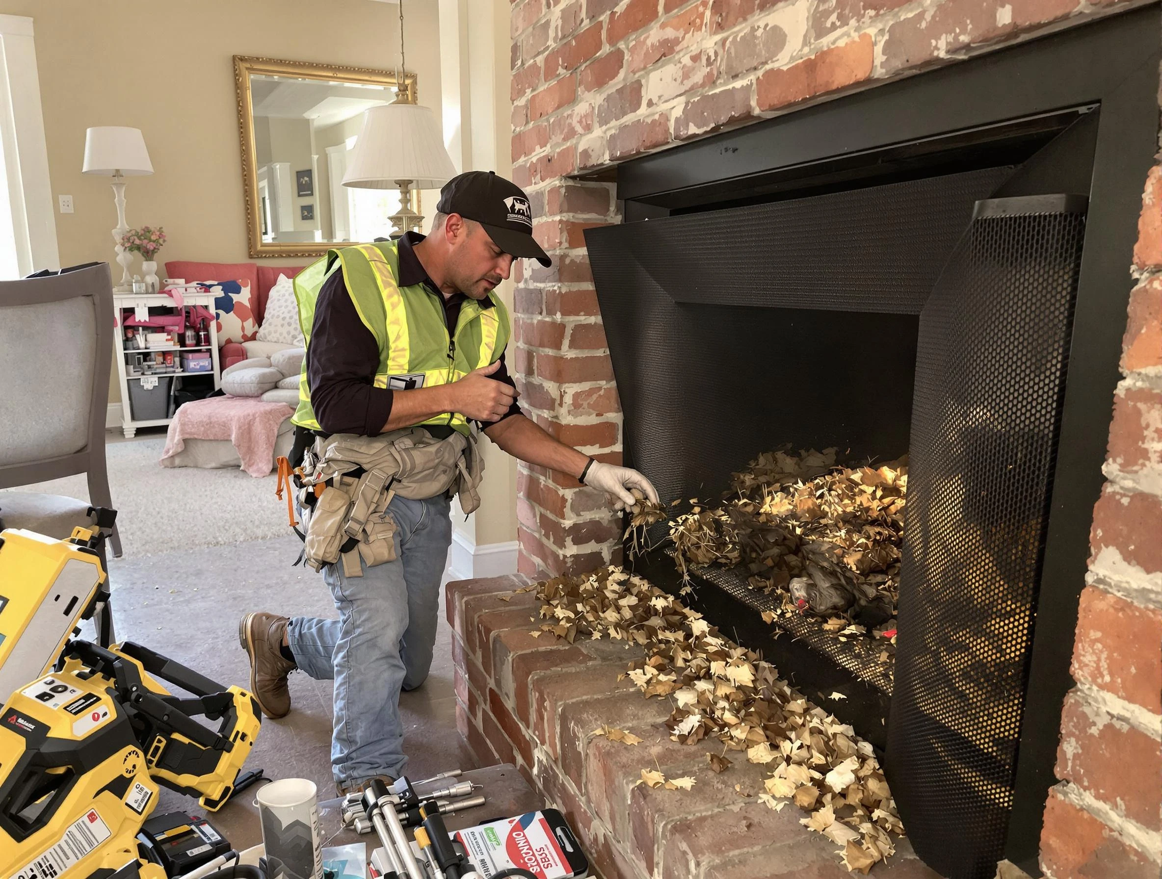 Safe screening installation by Williamsburg Chimney Sweep in Williamsburg, VA