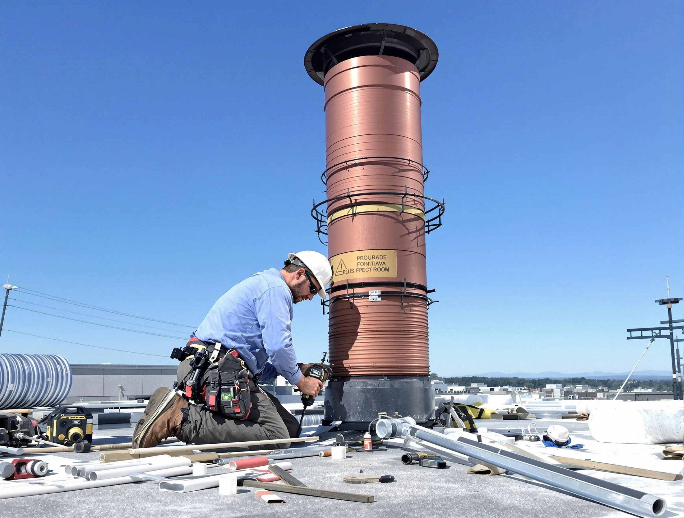Installed chimney liner by Williamsburg Chimney Sweep in Williamsburg, VA