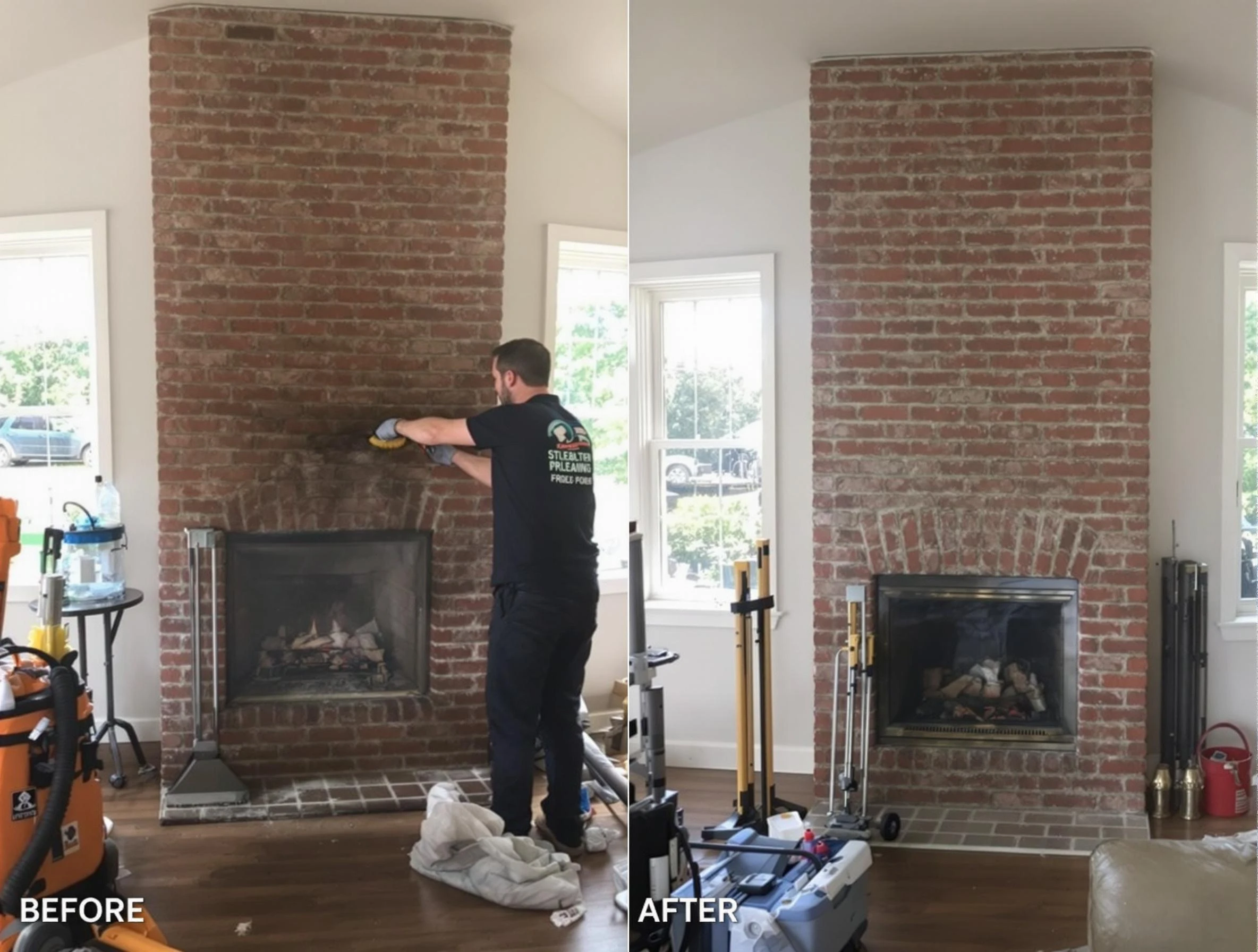 Finished chimney sweeping service by Williamsburg Chimney Sweep in Williamsburg, VA
