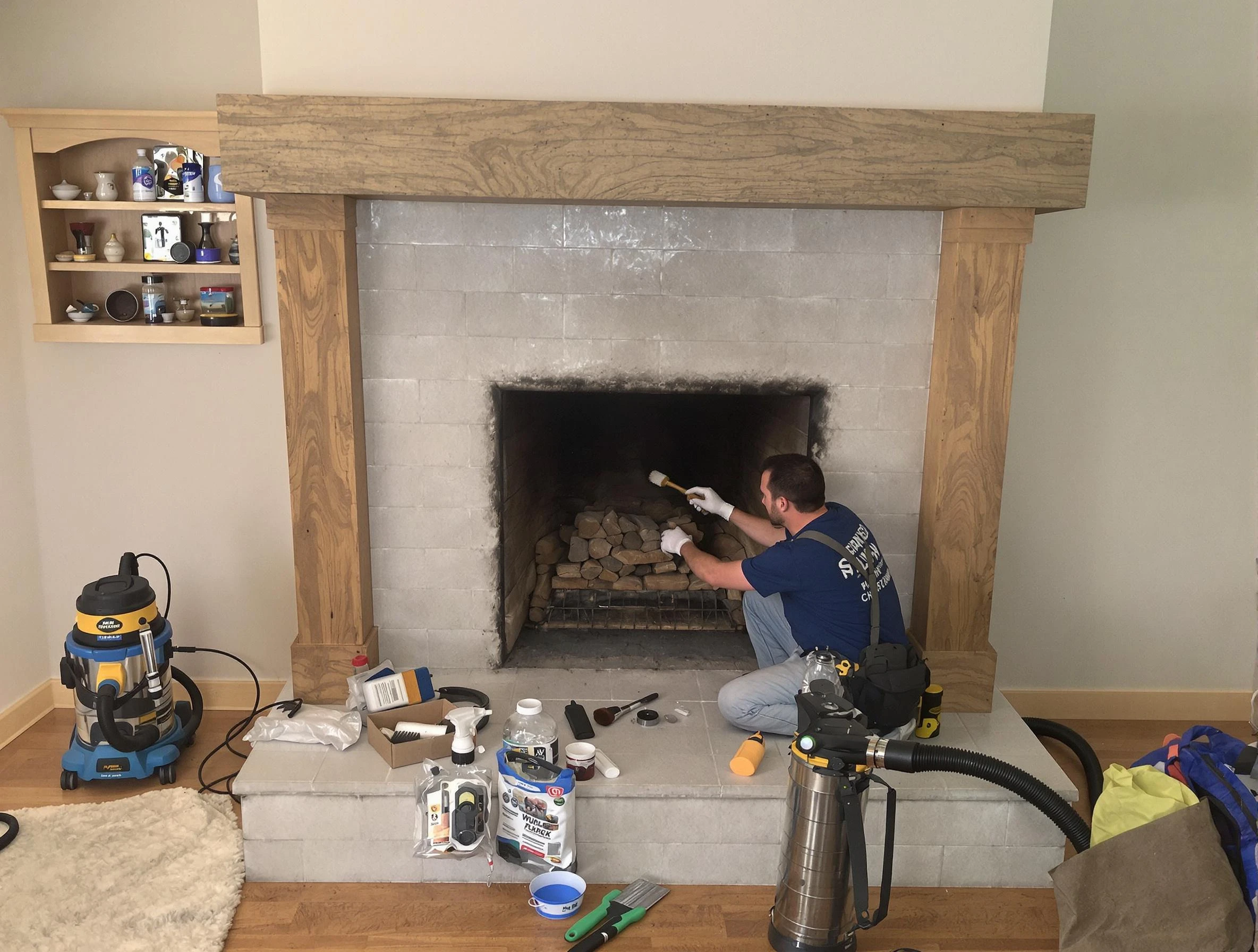 Detailed creosote removal process by Williamsburg Chimney Sweep in Williamsburg, VA