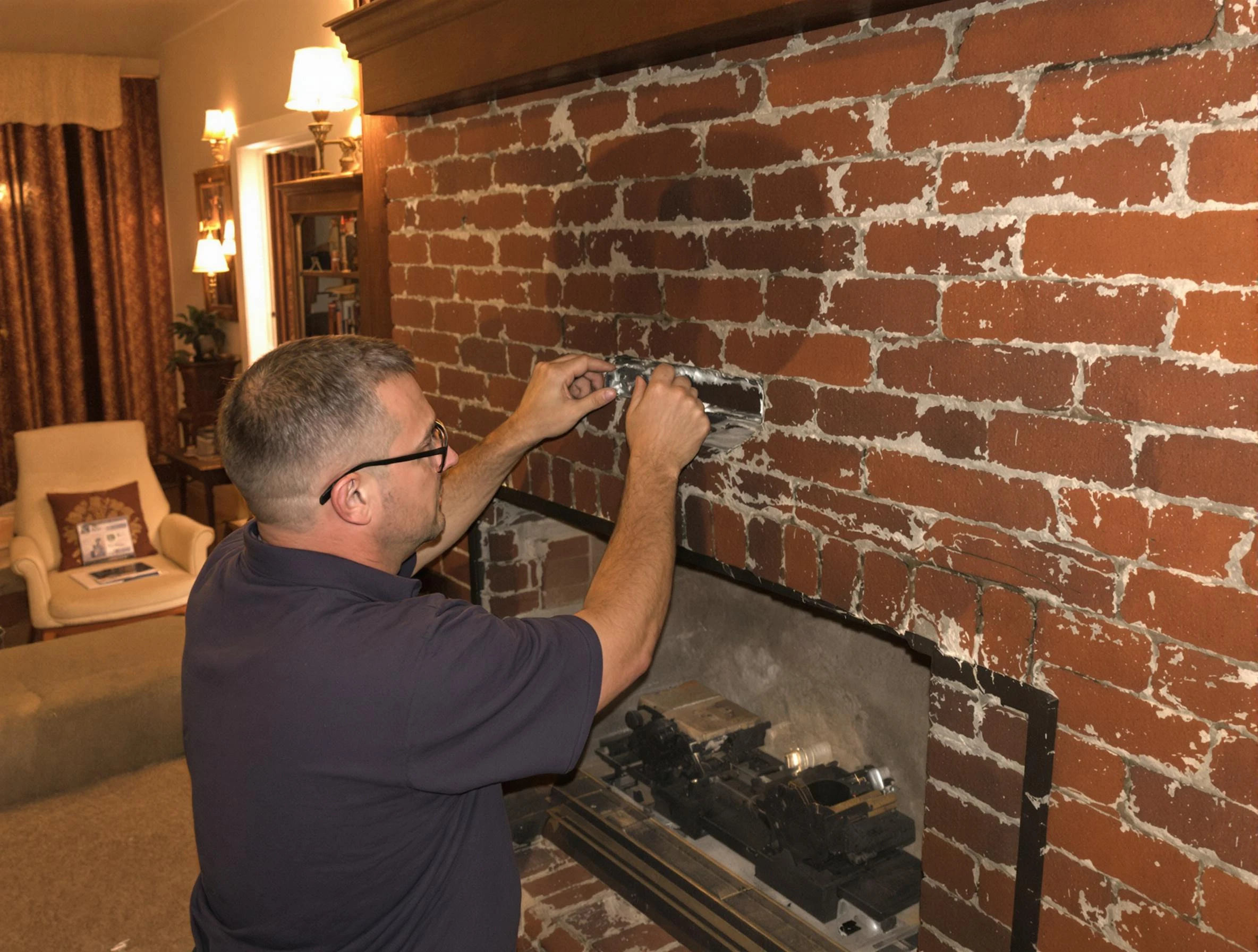 Williamsburg Chimney Sweep expert fixing a fireplace in Williamsburg, VA
